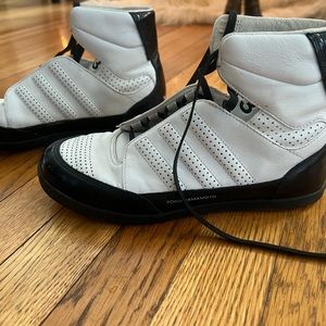 Y-3 Adidas Boy’s Leather High Top Sneakers